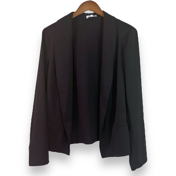 Good American Blazer Jacket Size 1 (S) Open Front Drapey Unlined Pockets 2712G23 - Picture 1 of 6